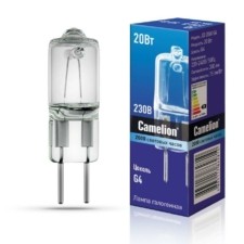Лампа галогенная JD 20Вт капсула g4 3000К 240В g4 Camelion 10405