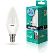 Лампа СДЛ LED5-C35/845/E14 5Вт свеча 4500К бел. E14 405Лм 220-240В Camelion 12032