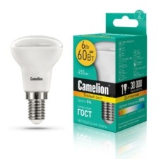 Лампа СДЛ LED6 R50/830/E14 6Вт 3000К тепл. бел. E14 455Лм 220-240В Camelion 11658