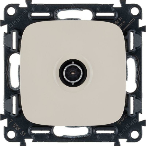 Розетка телевизионная ТВ 1-м Valena Allure 0-2400МГц звезда с лиц.пан. механизм сл.кость Leg 753851