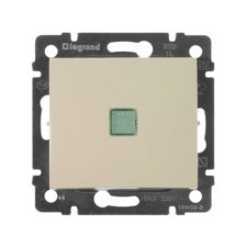 Выключатель 1кл. СП Valena 10А IP31 250В с зел. индикацией механизм сл.кость Leg 774310