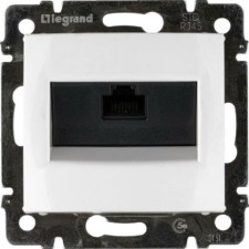 Розетка ПК 1-м СП Valena RJ45 кат.5E UTP на захватах механизм бел. Leg 774230