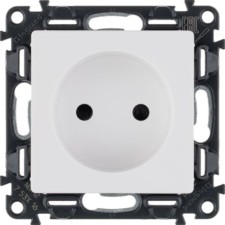 Розетка 1-м СП Valena Life 16А IP20 250В 2P защ. шторки безвинт. клеммы с лиц.пан. механизм бел. Leg 753416