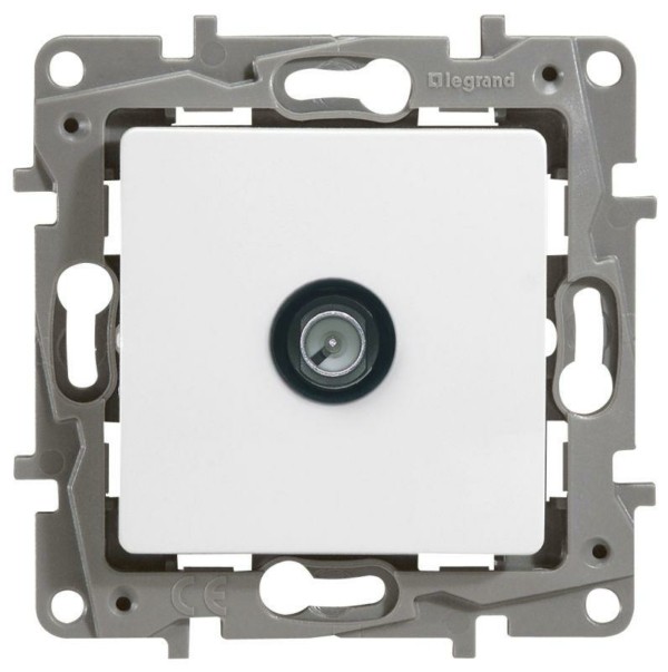 Розетка телевизионная проходная ТВ СП Etika 14дБ 5-862МГц механизм бел. Leg 672263