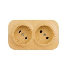 Розетка 2-м ОП Quteo 16А IP20 250В 2х2P дерево Leg 782281