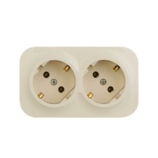 Розетка 2-м ОП Quteo 16А IP20 250В 2х2P+E с/з сл.кость Leg 782263