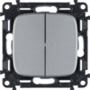 Механизм переключателя 2-кл. СП Valena Allure 10А IP20 250В с лиц. панелью безвинт. зажимы алюм. Leg 752908
