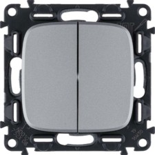 Механизм переключателя 2-кл. СП Valena Allure 10А IP20 250В с лиц. панелью безвинт. зажимы алюм. Leg 752908