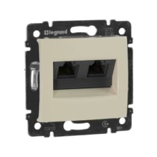 Розетка ПК 2-м СП Valena RJ45 кат.5E UTP на захватах механизм сл.кость Leg 774131