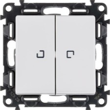Выключатель 2-кл. СП Valena Life 10А IP20 250В 10AX с подсветкой с лиц. панелью механизм бел. Leg 752428