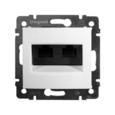 Розетка ПК 2-м СП Valena RJ45 кат.5E UTP на захватах механизм бел. Leg 774231