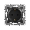 Розетка 1-м СП Etika 16А IP31 250В 2P+E с/з защ. шторки немецк. стандарт винт. клеммы механизм антрацит Leg 672622