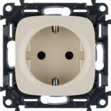 Розетка 1-м СП Valena Allure 16А IP20 250В 2P+E защ. шторки винт. клеммы с лиц.пан. механизм сл.кость Leg 753824
