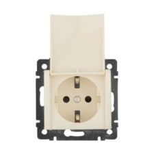 Розетка 1-м СП Valena 16А IP21 2P+E с/з защ. шторки с крышкой винты механизм сл.кость Leg 774322