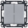 Выключатель 2-кл. СП Valena Life 10А IP20 250В с лиц.пан. безвинт.заж. механизм алюм. Leg 752605