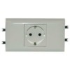 Розетка 1-м СП 2мод. Mosaic 16А IP40 2P+E с/з безвинт. клеммы для кабель-канала DLP механизм бел. Leg 077431