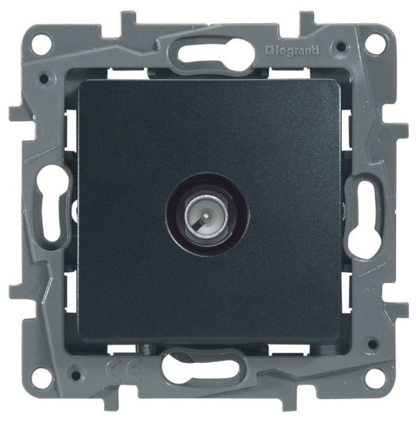 Розетка телевизионная оконечная ТВ СП Etika 5дБ 5-862МГц механизм антрацит Leg 672665