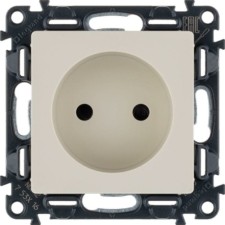 Розетка 1-м СП Valena Life 16А IP20 250В 2P защ. шторки безвинт. клеммы с лиц.пан. механизм сл.кость Leg 753516