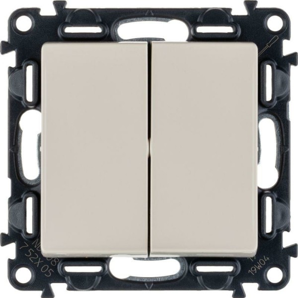 Выключатель 2-кл. СП Valena Life 10А IP20 250В с лиц.пан. безвинт.заж. механизм сл.кость Leg 752505