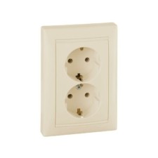 Розетка 2-м СП Valena 16А IP20 2P+E с/з немецк. стандарт сл.кость (DIY-упак.) Leg 695616