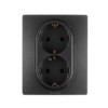 Розетка 2-м СП Etika 16А IP20 250В 2P+E с/з немецк. стандарт винт. клеммы антрацит Leg 672623