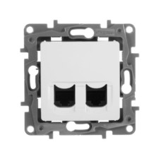 Розетка ПК 2-м СП Etika RJ45 кат.5E UTP механизм бел. Leg 672255