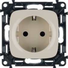 Розетка 1-м СП Valena Allure 16А IP20 250В 2P+E защ. шторки безвинт. клеммы с лиц.пан. механизм сл.кость Leg 753820