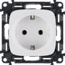 Розетка 1-м СП Valena Allure 16А IP2X 250В 2P+E безвинт. клеммы с лиц.пан. механизм бел. Leg 753721