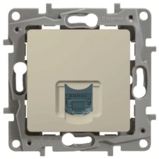 Розетка ПК 1-м СП Etika RJ45 кат.5E UTP механизм сл.кость Leg 672341