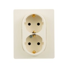 Розетка 2-м СП Etika 16А IP20 250В 2P+E с/з немецк. стандарт винт. клеммы сл.кость Leg 672323