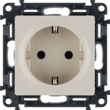 Розетка 1-м СП Valena Life 16А IP20 250В 2P+E защ. шторки винт. клеммы с лиц.пан. механизм сл.кость Leg 753524