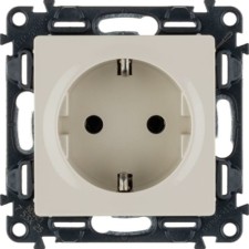 Розетка 1-м СП Valena Life 16А IP20 250В 2P+E винт. клеммы механизм сл.кость Leg 753525