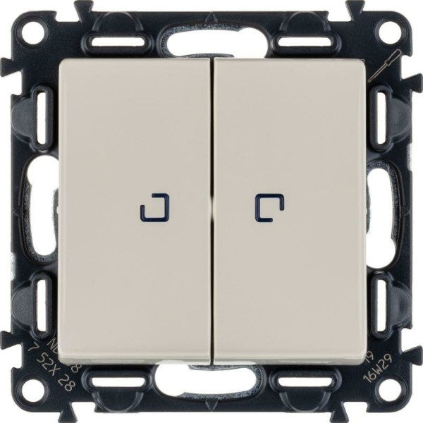 Выключатель 2-кл. СП Valena Life 10А IP20 250В 10AX с инд. с лиц.пан. механизм сл.кость Leg 752528