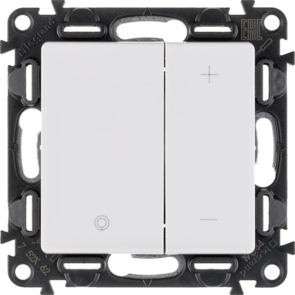 Диммер СЭПк механизм Valena Life 400Вт универс. без нейтрали с лицев. панелью бел. Leg 752462