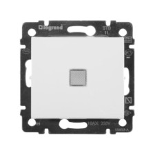 Выключатель 1кл. СП Valena 10А IP31 250В с зел. индикацией механизм бел. Leg 774410