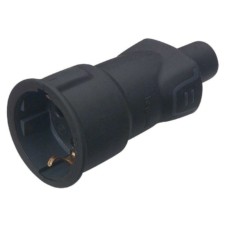 Розетка штепсельная Helium 16А с/з резина черн. Leg 050197