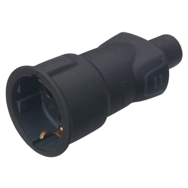 Розетка штепсельная Helium 16А с/з резина черн. Leg 050197