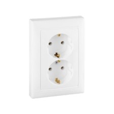 Розетка 2-м СП Valena 16А IP20 2P+E с/з немецк. стандарт бел. (DIY-упак.) Leg 694272