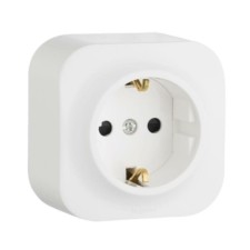 Розетка 1-м ОП Quteo 16А IP20 2P+E с/з бел. Leg 782211