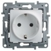 Розетка 1-м СП Etika 16А IP31 250В 2P+E с/з защ. шторки немецк. стандарт винт. клеммы механизм бел. Leg 672222