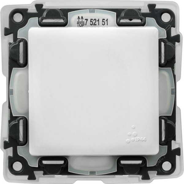 Выключатель 1кл. СП Valena Life 10А IP44 250В 10AX с лиц.пан. безвинт.заж. механизм бел. Leg 752151
