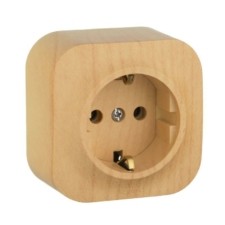 Розетка 1-м ОП Quteo 16А IP20 2P+E с/з дерево Leg 782271