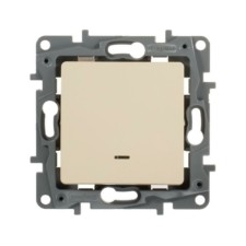 Выключатель 1кл. СП Etika 10А IP20 250В 10AX с инд./индикацией безвинт.заж. механизм сл.кость Leg 672303