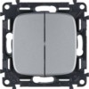 Выключатель 2кл. СП Valena Allure 10А IP20 250В с лиц.пан. безвинт.заж. механизм алюм. Leg 752905