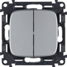 Выключатель 2кл. СП Valena Allure 10А IP20 250В с лиц.пан. безвинт.заж. механизм алюм. Leg 752905