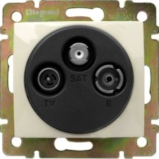 Розетка телевизионная ТВ/FM/SAT СП Valena 1.5дБ 2400МГц звезда механизм сл.кость Leg 774335