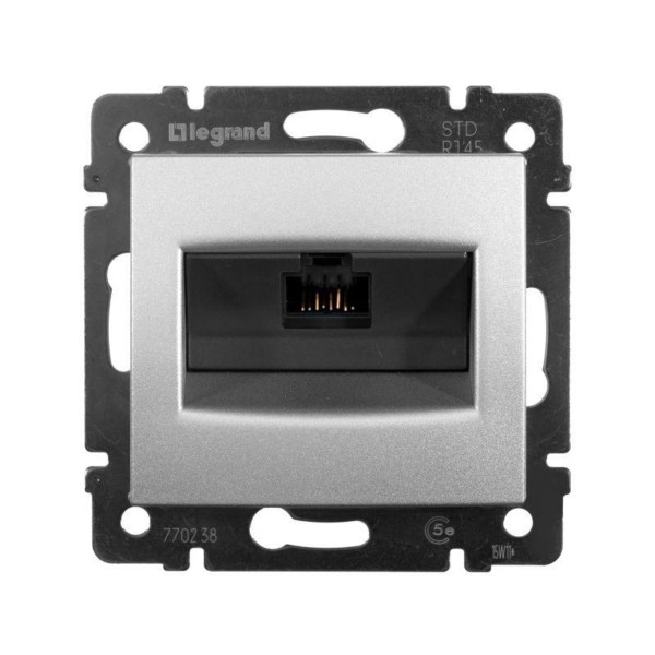 Розетка ПК 1-м СП Valena RJ45 кат.5E UTP на винтах механизм алюм. Leg 770238