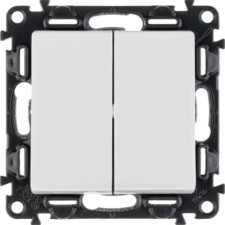 Механизм переключателя 2-кл. СП Valena Life 10А IP20 250В с лиц. панелью безвинт. зажимы бел. Leg 752408