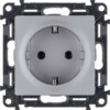 Розетка 1-м СП Valena Life 16А IP20 250В 2P+E безвинт. клеммы с лиц.пан. механизм алюм. Leg 753621