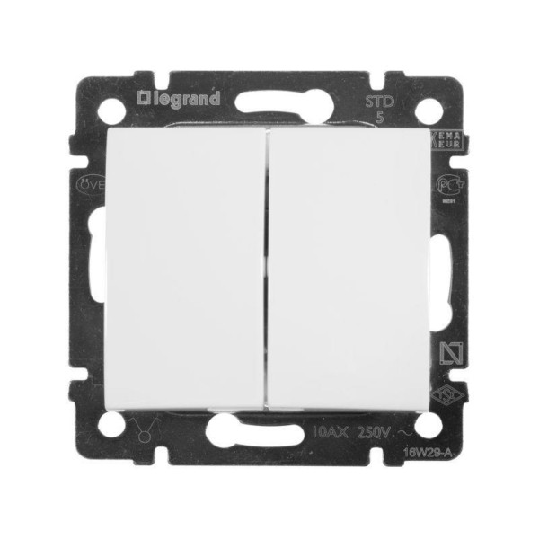 Выключатель 2кл. СП Valena 10А IP31 250В механизм бел. Leg 774405